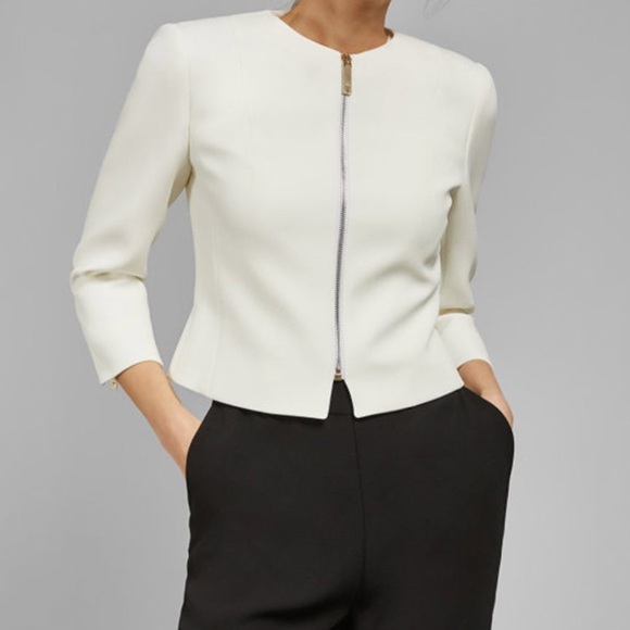 Ted Baker Jackets & Blazers - Ted Baker Ivory 3/4 Sleeve Crop Jacket Size 3